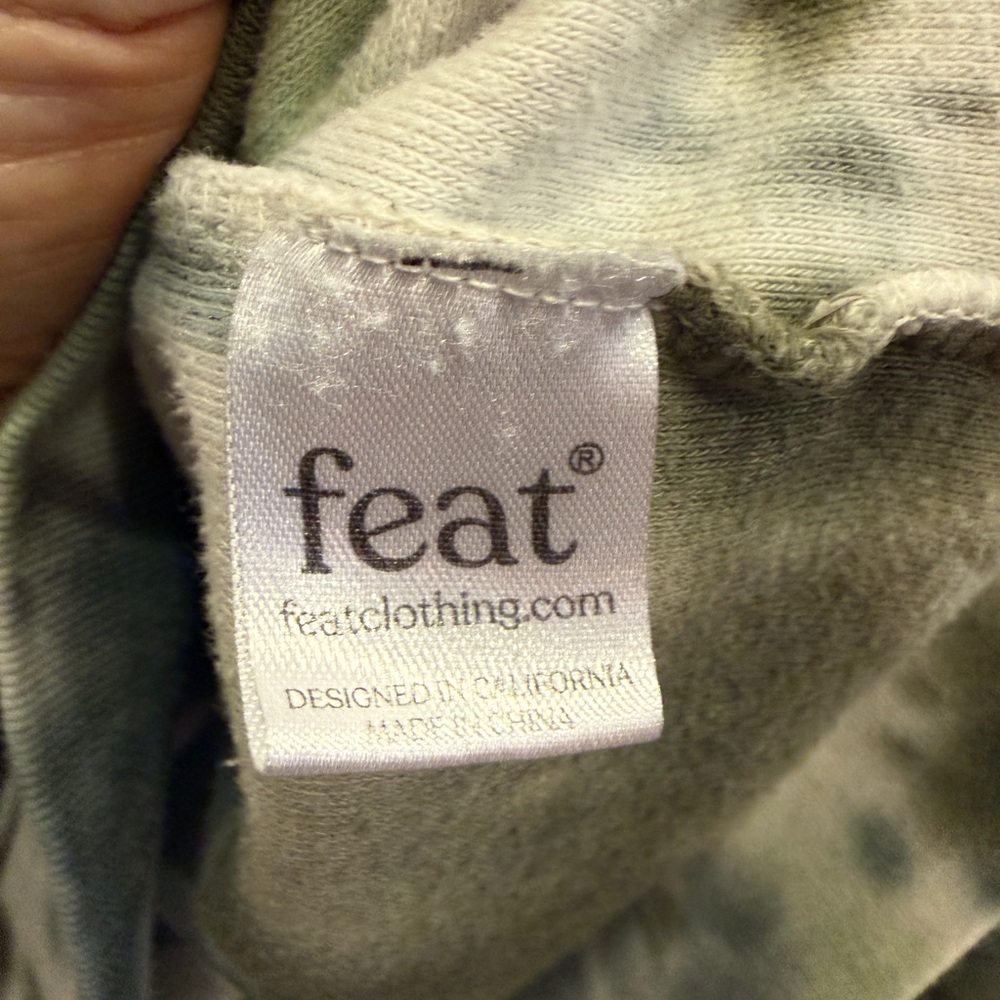 Feat Unisex Tie-Dye Crewneck Blanket Blend Olive and Charcoal Loungewear Sz XL - Picture 7 of 10